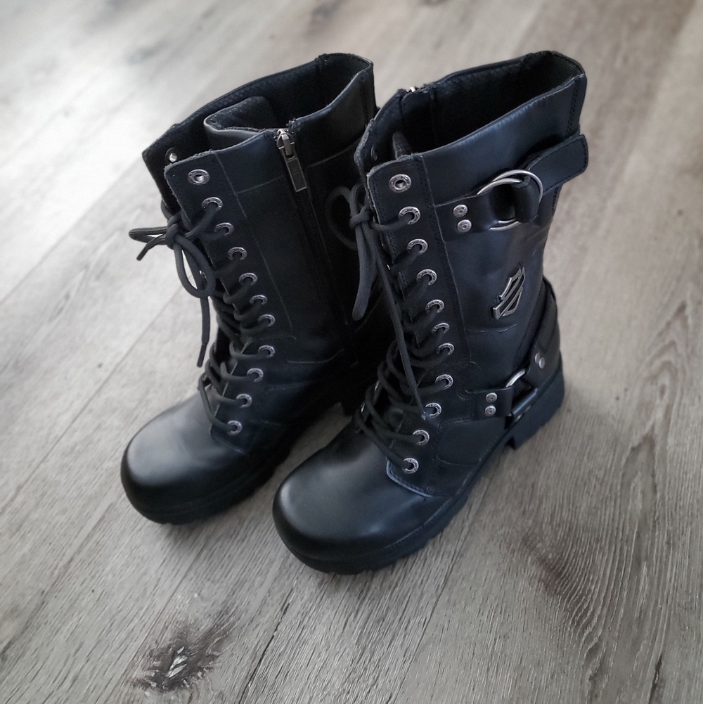 Harley-Davidson Women's Black Moto Boots - Picture 3 of 7